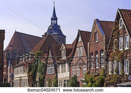 "Old town houses Auf dem Meere, behind Michael's Church, Luneburg, Lower Saxony, Germany, Europe" View Large Photo Image Stock Image - "Old town houses Auf dem Meere, behind Michael's Church, Luneburg, Lower Saxony, Germany, Europe". Fotosearch