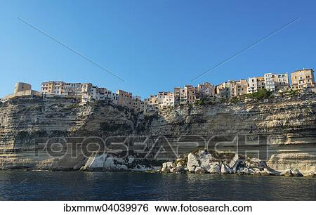 "Old town on chalk cliffs, Bonifacio, Corsica, France, Europe" View Large Photo Image Stock Photograph - "Old town on chalk cliffs, Bonifacio, Corsica, France, Europe". Fotosearch