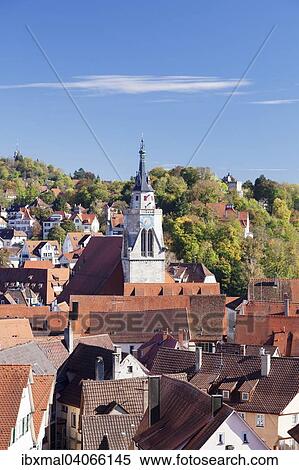"Old town with collegiate church, Tubingen, Baden-Wurttemberg, Germany, Europe" View Large Photo Image Stock Photography - "Old town with collegiate church, Tubingen, Baden-Wurttemberg, Germany, Europe". Fotosearch