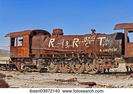 "Old train in the train cemetery Cementerio de los Trenes, Uyuni, Bolivia, South America" View Large Photo Image Stock Image - "Old train in the train cemetery Cementerio de los Trenes, Uyuni, Bolivia, South America". Fotosearch