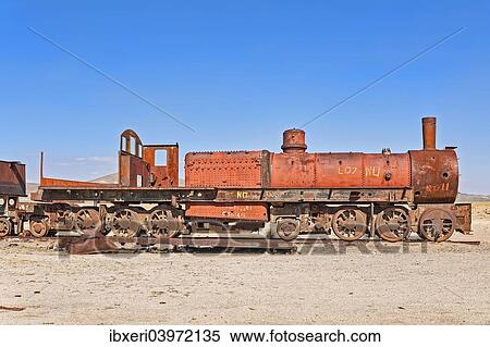 "Old train in the train cemetery Cementerio de los Trenes, Uyuni, Bolivia, South America" View Large Photo Image Stock Photography - "Old train in the train cemetery Cementerio de los Trenes, Uyuni, Bolivia, South America". Fotosearch