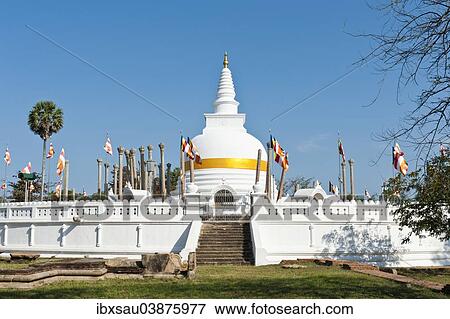 "Old white stupa with orange ribbon, Thuparama Dagoba, Vatadage, Watadage, Anuradhapura, Sri Lanka, Asia" View Large Photo Image Stock Photo - "Old white stupa with orange ribbon, Thuparama Dagoba, Vatadage, Watadage, Anuradhapura, Sri Lanka, Asia". Fotosearch