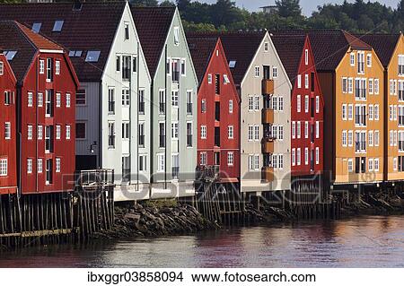 "Old wooden warehouses at the Nidelva River, Trondheim, Sor-Trondelag, Trondelag, Norway, Europe" View Large Photo Image Picture - "Old wooden warehouses at the Nidelva River, Trondheim, Sor-Trondelag, Trondelag, Norway, Europe". Fotosearch