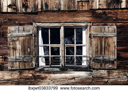 "Old wooden window of a mountain hut, Lech am Arlberg, Vorarlberg, Austria, Europe" View Large Photo Image Stock Photo - "Old wooden window of a mountain hut, Lech am Arlberg, Vorarlberg, Austria, Europe". Fotosearch