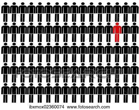 "One man among many others, symbolic image for outsider" View Large Photo Image Picture - "One man among many others, symbolic image for outsider". Fotosearch