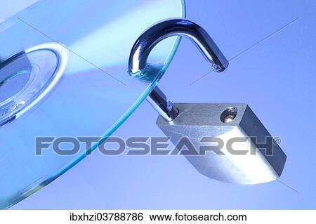 Stock Photograph - "Open lock on CD, symbolic image for data theft". Fotosearch