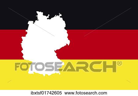 Outline of Germany on the national flag View Large Photo Image Stock Photography - Outline of Germany on the national flag. Fotosearch