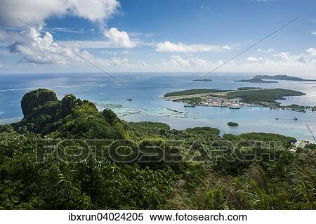 Stock Photography - "Overlooking the island of Pohnpei and Sokehs rock, Micronesia, Oceania". Fotosearch