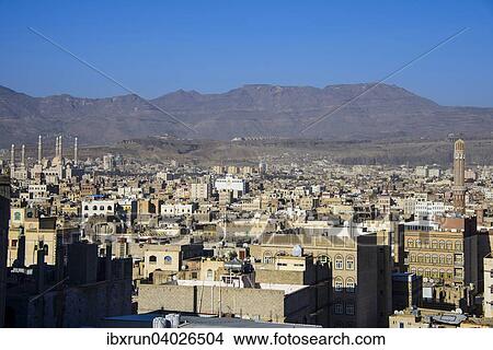"Overlooking the old city of Sana'a, UNESCO World Heritage Site, Sana'a, Yemen, Asia" View Large Photo Image Picture - "Overlooking the old city of Sana'a, UNESCO World Heritage Site, Sana'a, Yemen, Asia". Fotosearch