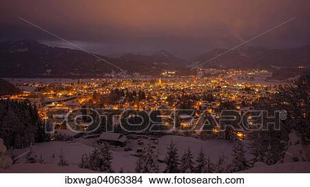 "Overlooking the town at night, Allgau Alps, Oberstdorf, Oberallgau, Allgau, Bavaria, Germany, Europe" View Large Photo Image Picture - "Overlooking the town at night, Allgau Alps, Oberstdorf, Oberallgau, Allgau, Bavaria, Germany, Europe". Fotosearch