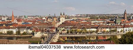 "Overview of Wurzburg with old Main bridge, St. Augustine's Church, Neumunster collegiate church, City Hall Grafeneckart and Wurzburg Cathedral, Wurzburg, Lower Franconia, Bavaria, Germany, Europe" View Large Photo Image Stock Photo - "Overview of Wurzburg with old Main bridge, St. Augustine's Church, Neumunster collegiate church, City Hall Grafeneckart and Wurzburg Cathedral, Wurzburg, Lower Franconia, Bavaria, Germany, Europe". Fotosearch