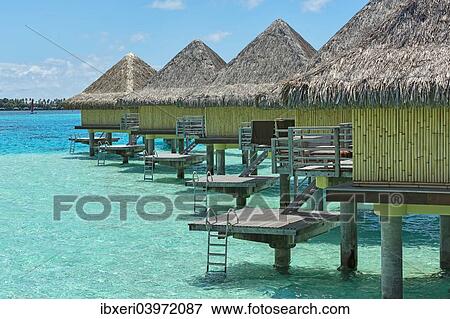 "Overwater bungalows, Bora Bora, French Polynesia, Oceania" View Large Photo Image Stock Photo - "Overwater bungalows, Bora Bora, French Polynesia, Oceania". Fotosearch