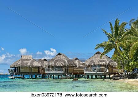 "Overwater bungalows, Bora Bora, French Polynesia, South Pacific, Oceania" View Large Photo Image Stock Photo - "Overwater bungalows, Bora Bora, French Polynesia, South Pacific, Oceania". Fotosearch