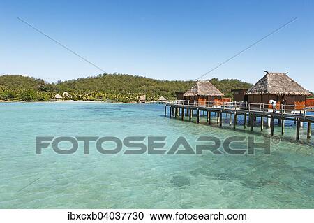 "Overwater bungalows in the sea, the South Seas, Malolo Island, Mamanuca Islands, Fiji, Oceania" View Large Photo Image Stock Image - "Overwater bungalows in the sea, the South Seas, Malolo Island, Mamanuca Islands, Fiji, Oceania". Fotosearch