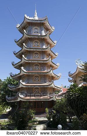 "Pagoda tower of the Dieu An Pagoda, Thap Cham, Phan Rang, Ninh Thuan, Vietnam, Asia" View Large Photo Image Stock Photo - "Pagoda tower of the Dieu An Pagoda, Thap Cham, Phan Rang, Ninh Thuan, Vietnam, Asia". Fotosearch