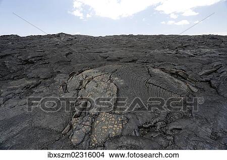 Picture - "Pahoehoe lava, East Rift Zone, Kilauea volcano, Big Island, Hawaii, USA". Fotosearch