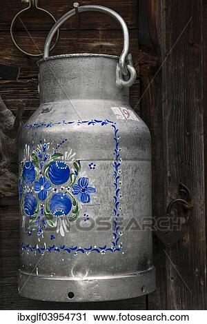 "Painted milk jug, St. Ilgen, Bodenbauer, Joseralm, Styria, Austria, Europe" View Large Photo Image Stock Image - "Painted milk jug, St. Ilgen, Bodenbauer, Joseralm, Styria, Austria, Europe". Fotosearch