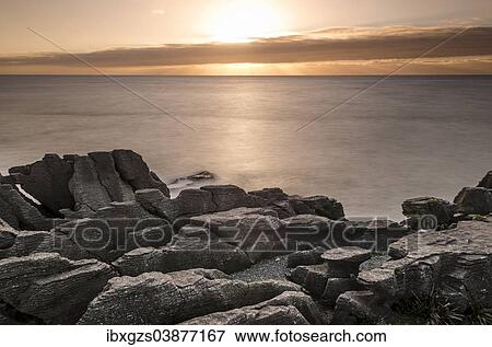 Stock Photo - "Pancake Rocks, Paparoa National Park, Punakaiki, South Island, New Zealand, Oceania". Fotosearch