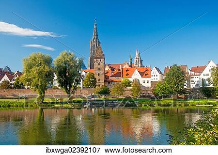 "Panorama across the Danube River towards Ulm with Ulm Minster and Metzgerturm, Butchers Tower, Baden-Wuerttemberg, Germany, Europe, PublicGround, Europe" View Large Photo Image Stock Photo - "Panorama across the Danube River towards Ulm with Ulm Minster and Metzgerturm, Butchers Tower, Baden-Wuerttemberg, Germany, Europe, PublicGround, Europe". Fotosearch