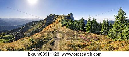 "Panorama at the Brauneck trail with the Vorderer Kirchstein, Brauneck, Lenggries, Upper Bavaria, Bavaria, Germany, Europe" View Large Photo Image Stock Image - "Panorama at the Brauneck trail with the Vorderer Kirchstein, Brauneck, Lenggries, Upper Bavaria, Bavaria, Germany, Europe". Fotosearch