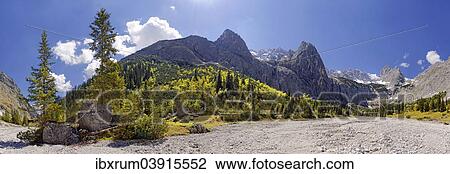 "Panorama of the Hollental valley, with Zugspitze and Zugspitze massif, Hammerbach, Garmisch-Partenkirchen District, Upper Bavaria, Bavaria, Germany, Europe" View Large Photo Image Stock Image - "Panorama of the Hollental valley, with Zugspitze and Zugspitze massif, Hammerbach, Garmisch-Partenkirchen District, Upper Bavaria, Bavaria, Germany, Europe". Fotosearch