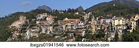 Stock Photograph - "Panorama, Sapa or Sa Pa, Lao Cai province, northern Vietnam, Vietnam, Southeast Asia, Asia". Fotosearch
