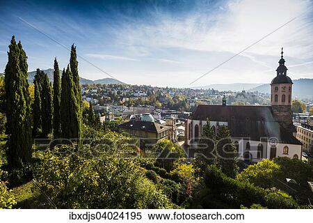 "Panorama with collegiate church, Baden-Baden, Black Forest, Baden-Wurttemberg, Germany, Europe" View Large Photo Image Stock Photography - "Panorama with collegiate church, Baden-Baden, Black Forest, Baden-Wurttemberg, Germany, Europe". Fotosearch