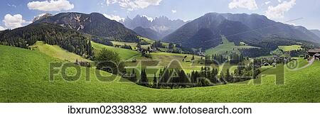 "Panoramic view above S. Magdalena on the Bergbauernweg trail, Villnoesstal valley, province of Bolzano-Bozen, Italy, Europe" View Large Photo Image Stock Image - "Panoramic view above S. Magdalena on the Bergbauernweg trail, Villnoesstal valley, province of Bolzano-Bozen, Italy, Europe". Fotosearch