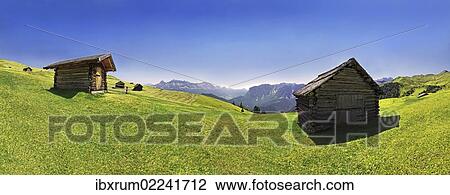 "Panoramic view at Mt Peitlerkofel, Sasso delle Putia, with mountain huts and alps, Alta Badia, Dolomites, South Tyrol, Italy, Europe" View Large Photo Image Stock Image - "Panoramic view at Mt Peitlerkofel, Sasso delle Putia, with mountain huts and alps, Alta Badia, Dolomites, South Tyrol, Italy, Europe". Fotosearch