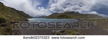 "Panoramic view of Lago Nordenskjold, Lake Nordenskjold, in front of the mountains Cuernos del Paine in the Torres del Paine National Park, Magallanes Region, Patagonia, Chile, South America, Latin America, America, South America" View Large Photo Image Stock Image - "Panoramic view of Lago Nordenskjold, Lake Nordenskjold, in front of the mountains Cuernos del Paine in the Torres del Paine National Park, Magallanes Region, Patagonia, Chile, South America, Latin America, America, South America". Fotosearch