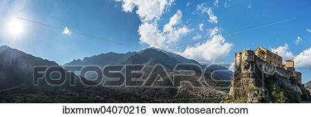 "Panoramic view of mountains and surroundings of the Citadel with the Eagle's Nest bastion, Corte, Corsica, France, Europe" View Large Photo Image Stock Photograph - "Panoramic view of mountains and surroundings of the Citadel with the Eagle's Nest bastion, Corte, Corsica, France, Europe". Fotosearch