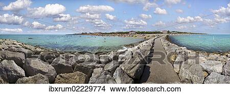 "Panoramic view of the beach of Cavallino near Venice, Veneto, Italy, Europe" View Large Photo Image Picture - "Panoramic view of the beach of Cavallino near Venice, Veneto, Italy, Europe". Fotosearch