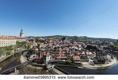 "Panoramic view of the town of Cesky Krumlov, UNESCO World Heritage Site, Cesky Krumlov, South Bohemia, Czech Republic, Europe" View Large Photo Image Stock Photography - "Panoramic view of the town of Cesky Krumlov, UNESCO World Heritage Site, Cesky Krumlov, South Bohemia, Czech Republic, Europe". Fotosearch