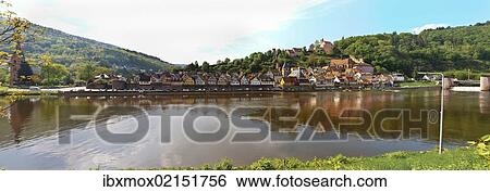 "Panoramic view of the town with Hirschhorn Castle, Marktkirche Church, the Carmelite Monastery and the Neckar River, Hirschhorn, Neckartal-Odenwald Nature Reserve, Hesse, Germany, Europe, PublicGround, Europe" View Large Photo Image Stock Photograph - "Panoramic view of the town with Hirschhorn Castle, Marktkirche Church, the Carmelite Monastery and the Neckar River, Hirschhorn, Neckartal-Odenwald Nature Reserve, Hesse, Germany, Europe, PublicGround, Europe". Fotosearch