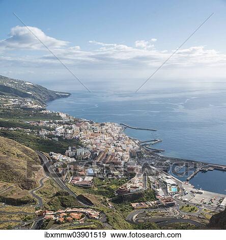 Stock Photo - "Panoramic view, Santa Cruz de La Palma, La Palma, Canary Islands, Spain, Europe". Fotosearch