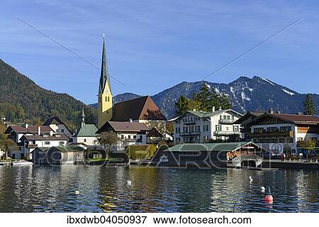 "Parish Church of St. Lawrence in front of Bodenschneid und Stumpfling mountains, lake Tegernsee, Egern, Rottach-Egern, Upper Bavaria, Bavaria, Germany, Europe" View Large Photo Image Stock Photo - "Parish Church of St. Lawrence in front of Bodenschneid und Stumpfling mountains, lake Tegernsee, Egern, Rottach-Egern, Upper Bavaria, Bavaria, Germany, Europe". Fotosearch