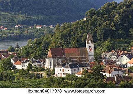 Stock Photo - "Parish church of St. Mauritius, Spitz an der Donau, Wachau, Waldviertel, Lower Austria, Austria, Europe". Fotosearch