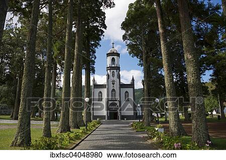"Parish Church of St. Nicholas, Sete Cidades, Caldeira das Sete Cidades, Sao Miguel, Azores Portugal" View Large Photo Image Stock Image - "Parish Church of St. Nicholas, Sete Cidades, Caldeira das Sete Cidades, Sao Miguel, Azores Portugal". Fotosearch
