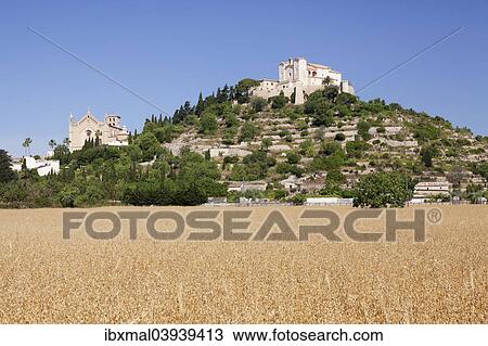 "Parish church Transfiguracio del Senyor and the pilgrimage church of Sant Salvador on Calvary Hill or Puig de Sant Salvador, Arta, Majorca, Balearic Islands, Spain, Europe" View Large Photo Image Stock Image - "Parish church Transfiguracio del Senyor and the pilgrimage church of Sant Salvador on Calvary Hill or Puig de Sant Salvador, Arta, Majorca, Balearic Islands, Spain, Europe". Fotosearch