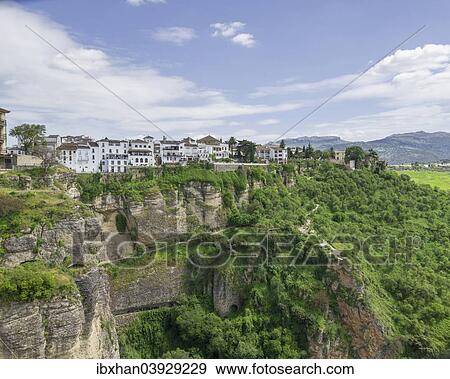 "Part of the historic centre on the rock escarpment, Ronda, Malaga province, Andalucia, Spain, Europe" View Large Photo Image Stock Photo - "Part of the historic centre on the rock escarpment, Ronda, Malaga province, Andalucia, Spain, Europe". Fotosearch