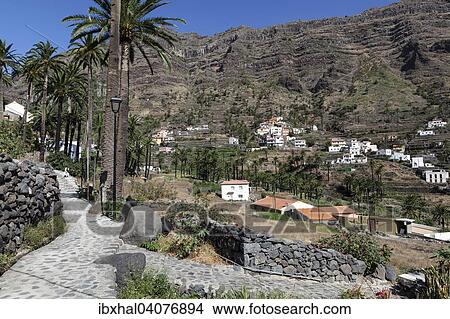 "Paths connecting the villages in the upper Valle Gran Rey, La Vizcaina behind, La Gomera, Canary Islands, Spain, Europe" View Large Photo Image Picture - "Paths connecting the villages in the upper Valle Gran Rey, La Vizcaina behind, La Gomera, Canary Islands, Spain, Europe". Fotosearch