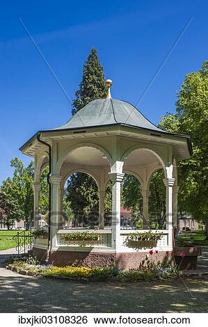 Stock Photograph - "Pavilion in the Kurpark spa park, Bad Liebenzell, Nordschwarzwald, Schwarzwald, Baden-Wurttemberg, Germany, Europe". Fotosearch