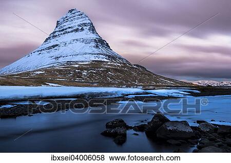 "Peak of Kirkjufell with Kirkjufell river, Kirkjufell, Snaefellsnes peninsula, Iceland, Europe" View Large Photo Image Stock Photo - "Peak of Kirkjufell with Kirkjufell river, Kirkjufell, Snaefellsnes peninsula, Iceland, Europe". Fotosearch