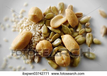 "Peanuts, sunflower seeds and sesame seeds" View Large Photo Image Stock Image - "Peanuts, sunflower seeds and sesame seeds". Fotosearch