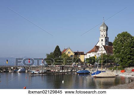 "Peninsula with church of St. Georg, Wasserburg on Lake Constance, Swabia, Bavaria, Germany, Europe, PublicGround, Europe" View Large Photo Image Stock Photography - "Peninsula with church of St. Georg, Wasserburg on Lake Constance, Swabia, Bavaria, Germany, Europe, PublicGround, Europe". Fotosearch