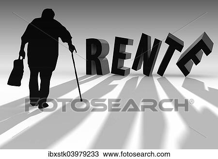 "Pensioner, lettering """"Rente"""", German for """"pension"""", illustration" View Large Photo Image Stock Image - "Pensioner, lettering """"Rente"""", German for """"pension"""", illustration". Fotosearch