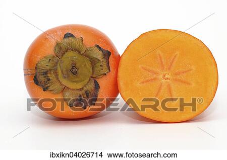 "Persimmon, Sharon Fruit or Kaki, halved" View Large Photo Image Picture - "Persimmon, Sharon Fruit or Kaki, halved". Fotosearch
