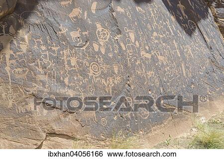 "Petroglyphs, Newspaper Rock, Monticello, Utah, United States, North America" View Large Photo Image Stock Photograph - "Petroglyphs, Newspaper Rock, Monticello, Utah, United States, North America". Fotosearch