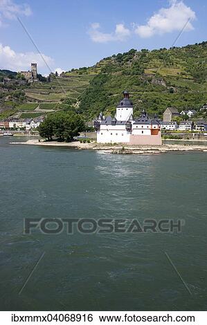 "Pfalzgrafenstein Castle, former toll castle, behind Kaub and Gutenfels Castle, UNESCO World Heritage Upper Middle Rhine Valley, near St. Goarshausen, Rhineland-Palatinate, Germany, Europe" View Large Photo Image Stock Photograph - "Pfalzgrafenstein Castle, former toll castle, behind Kaub and Gutenfels Castle, UNESCO World Heritage Upper Middle Rhine Valley, near St. Goarshausen, Rhineland-Palatinate, Germany, Europe". Fotosearch