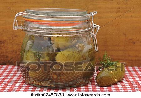 Pickled gherkins in a preserving jar View Large Photo Image Stock Image - Pickled gherkins in a preserving jar. Fotosearch